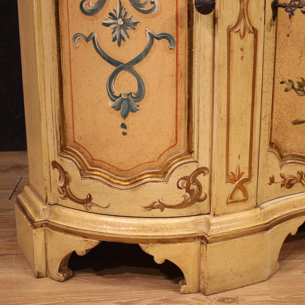 Buffet italien laqué, peint et doré du 20ème siècle-photo-8