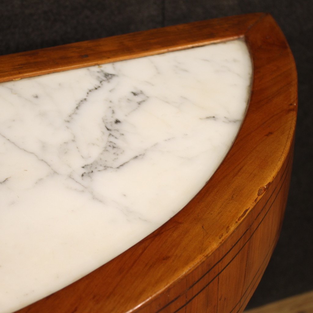 Console demi-lune de style Louis XVI italien du 20ème siècle-photo-7