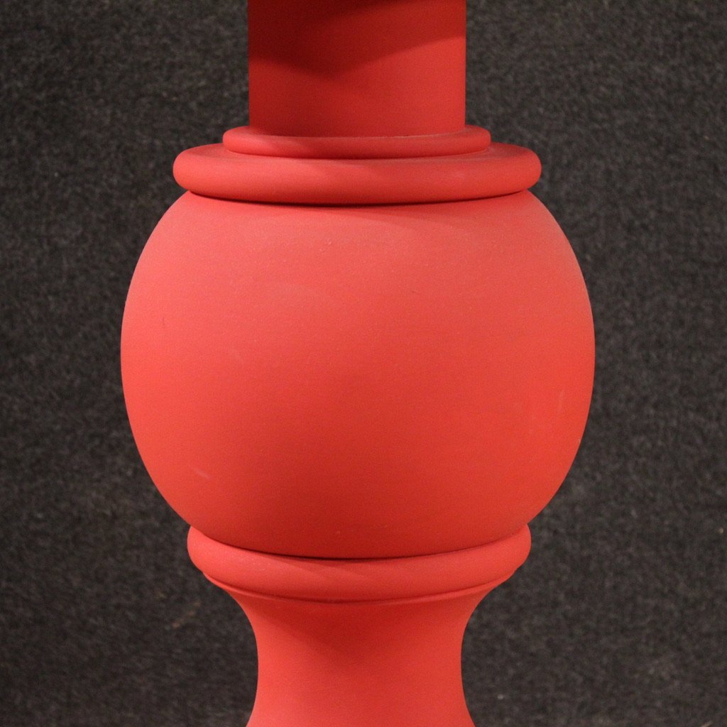 Table basse italienne peinte en rouge des années 1970-photo-8