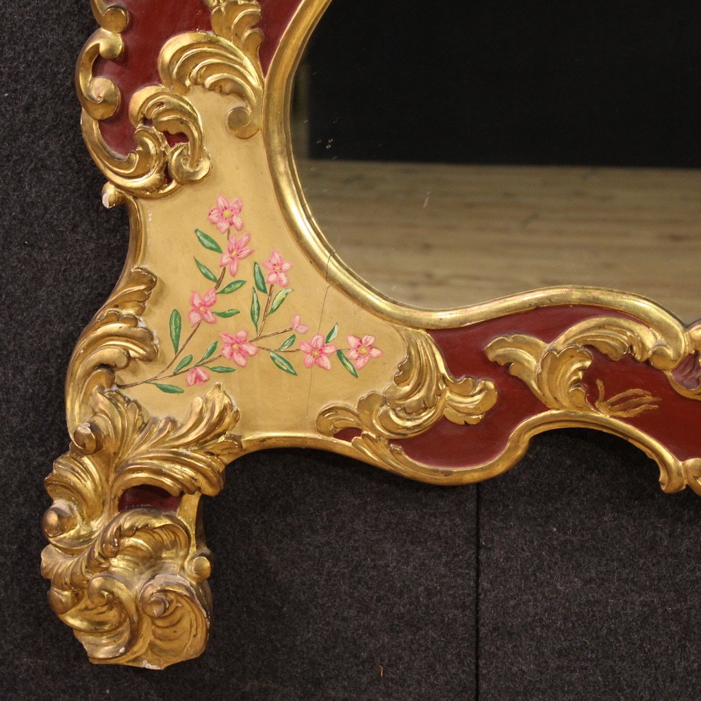 Great Venetian Chinoiserie Lacquered, Painted And Gilded Mirror-photo-2