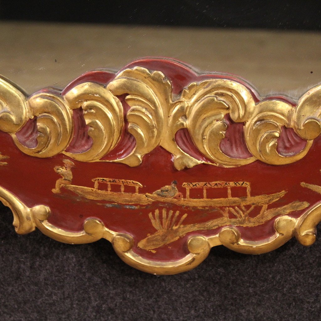 Great Venetian Chinoiserie Lacquered, Painted And Gilded Mirror-photo-3