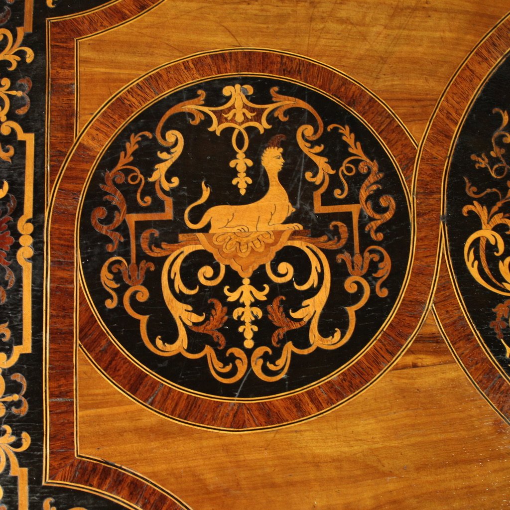 Table bureau français incrusté du 20ème siècle-photo-1