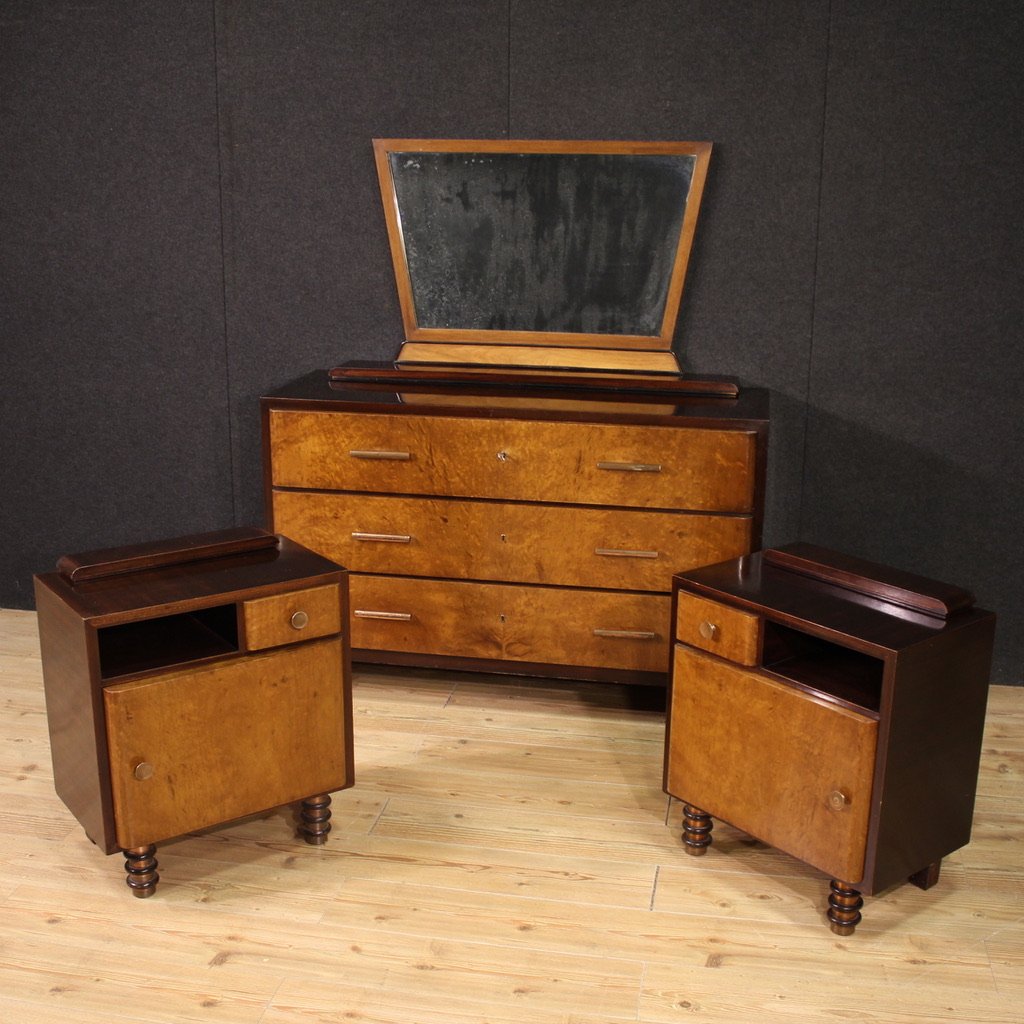 Commode italienne avec miroir des années 1960-photo-2