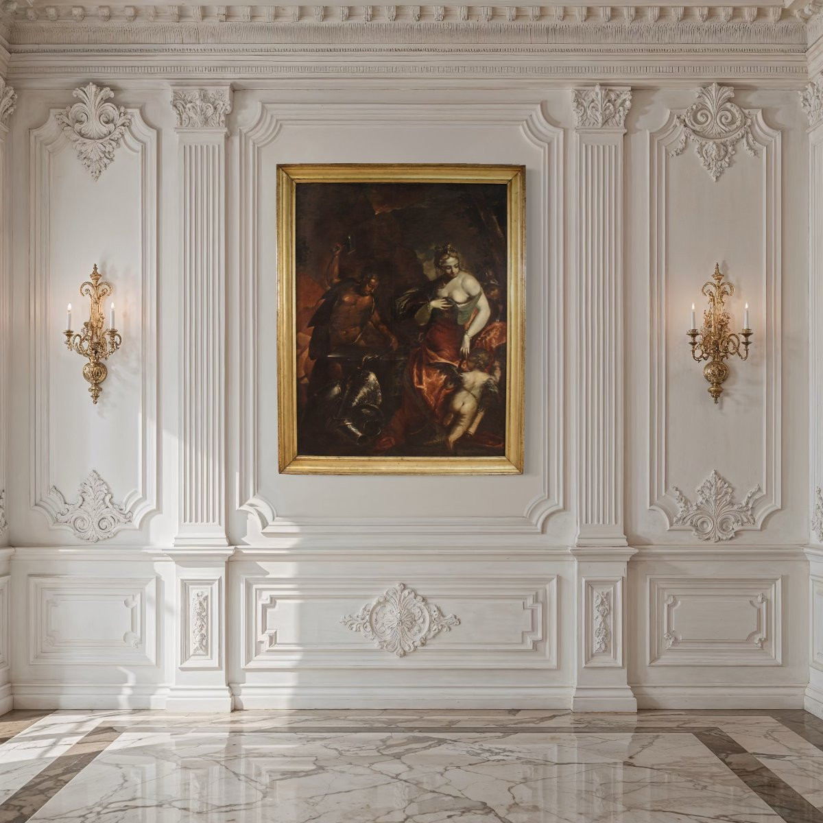 Grand tableau mythologique du 17ème siècle, Vénus dans la forge de Vulcain-photo-2