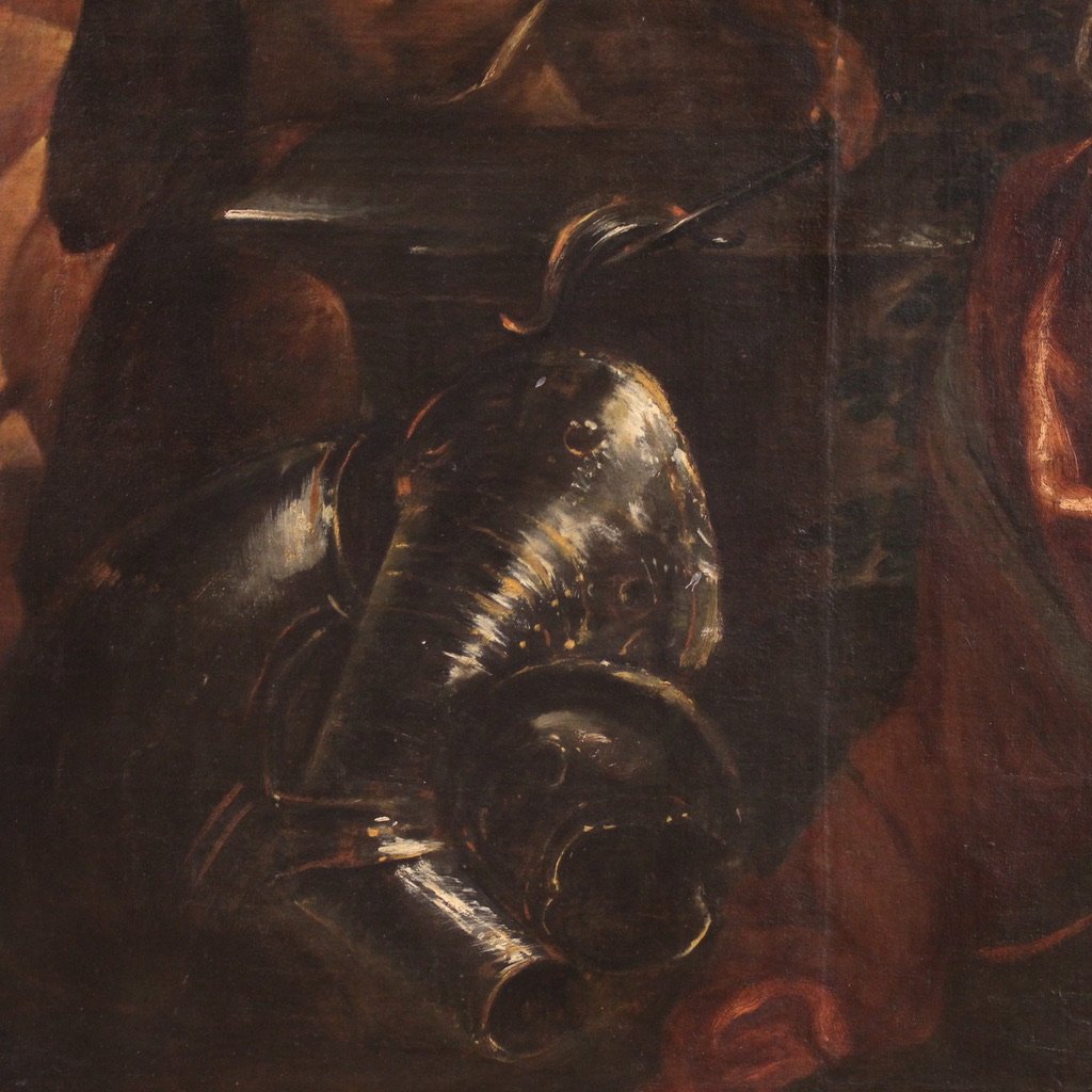 Grand tableau mythologique du 17ème siècle, Vénus dans la forge de Vulcain-photo-7