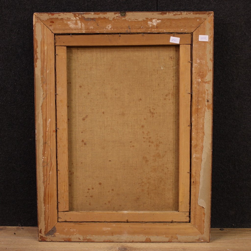 Peinture italienne signée portrait d'une jeune fille du 20ème siècle-photo-5