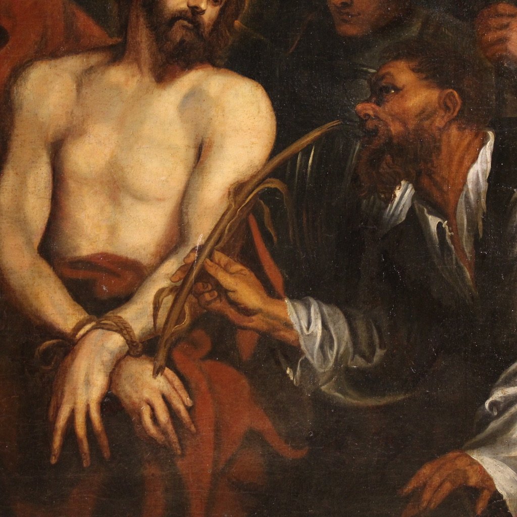 Great 17th-century Flemish Painting, Christ Mocked-photo-1