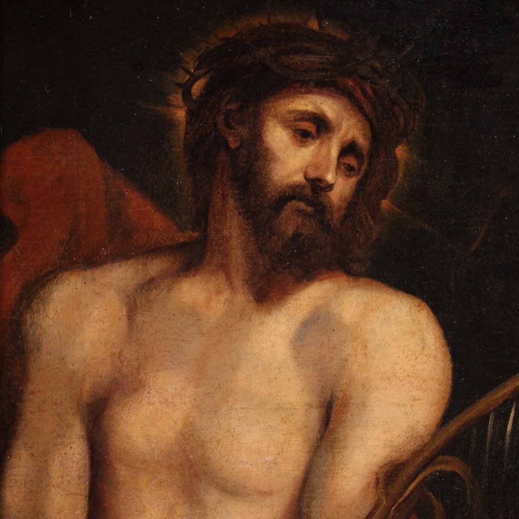 Great 17th-century Flemish Painting, Christ Mocked-photo-5