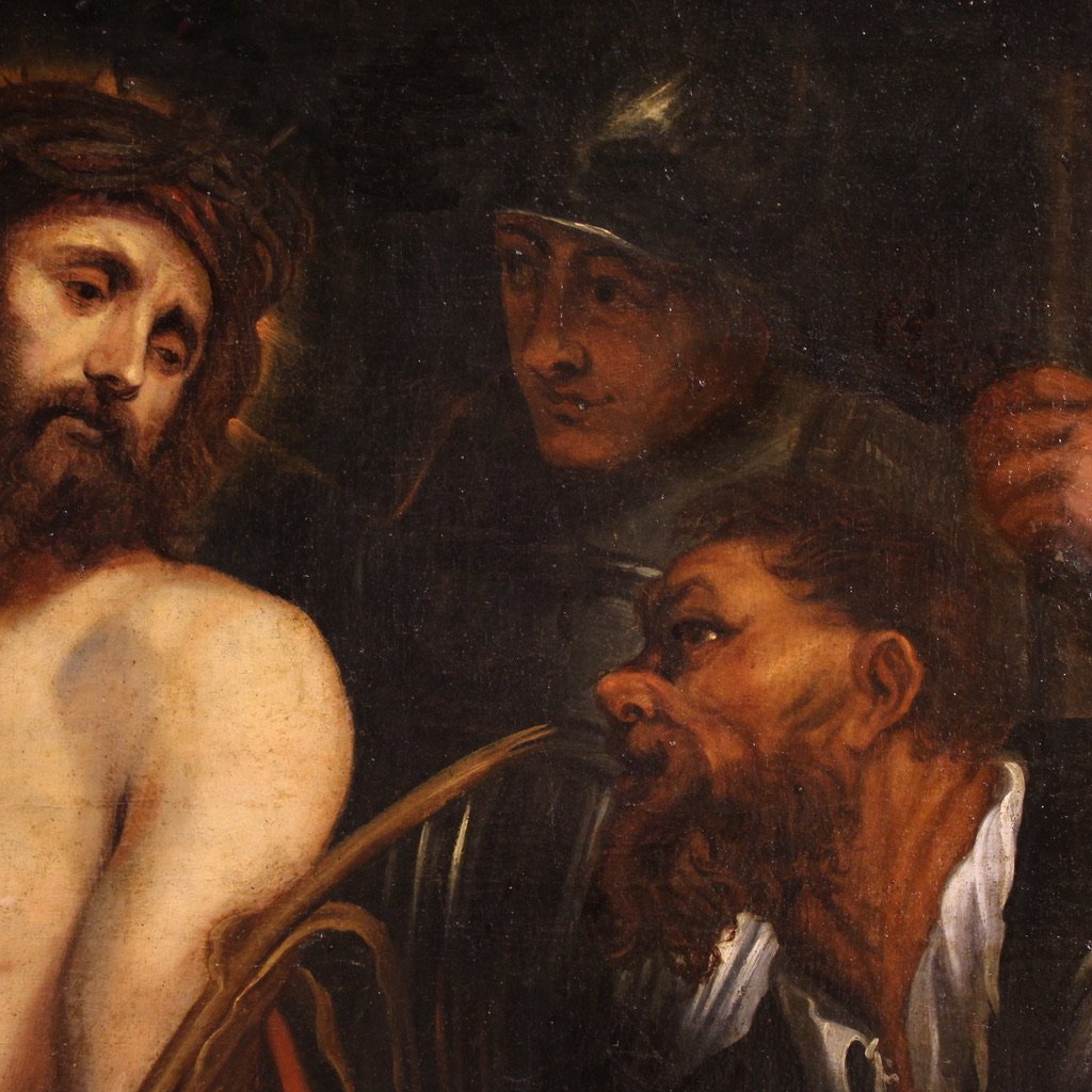 Great 17th-century Flemish Painting, Christ Mocked-photo-6