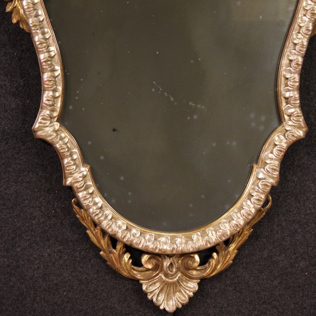 Miroir italien doré de style Louis XV du 20ème siècle-photo-4