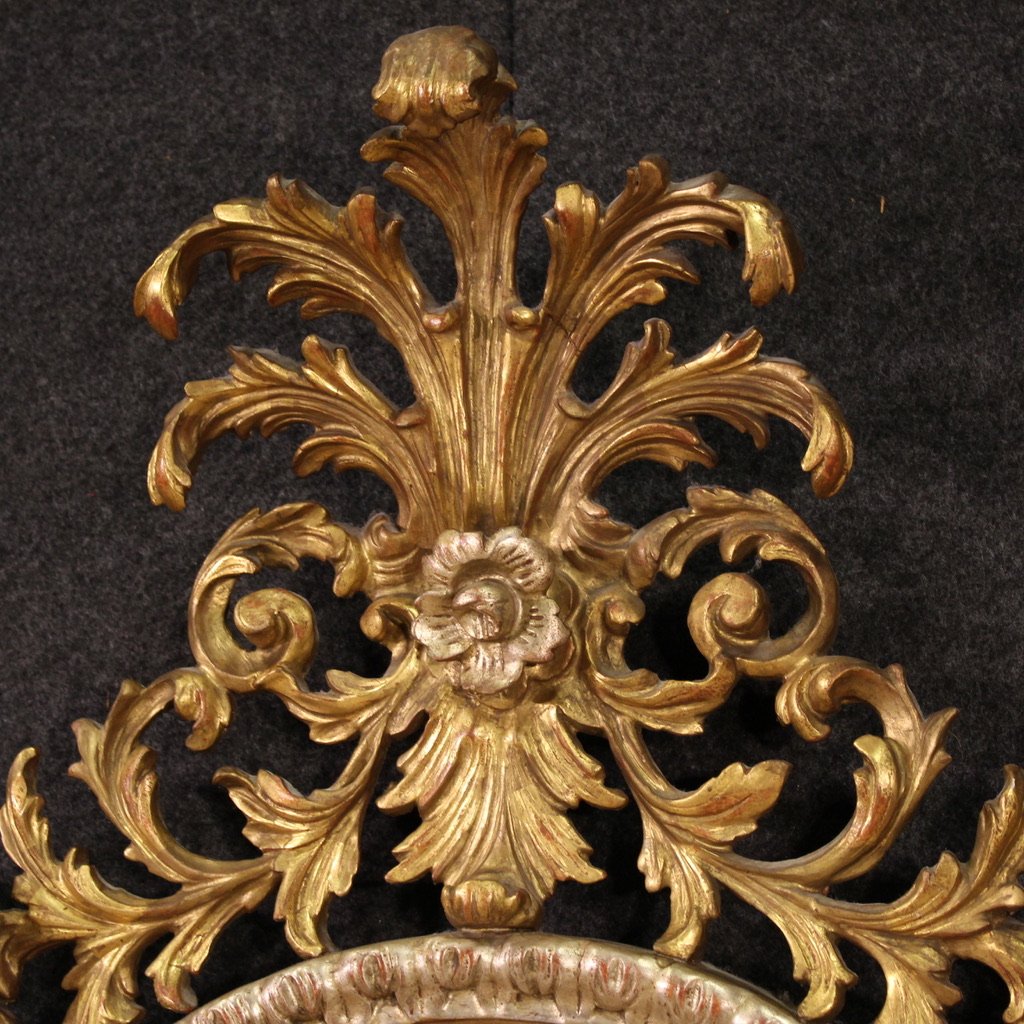 Miroir italien doré de style Louis XV du 20ème siècle-photo-1