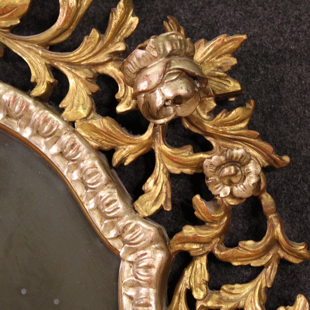 Miroir italien doré de style Louis XV du 20ème siècle-photo-2