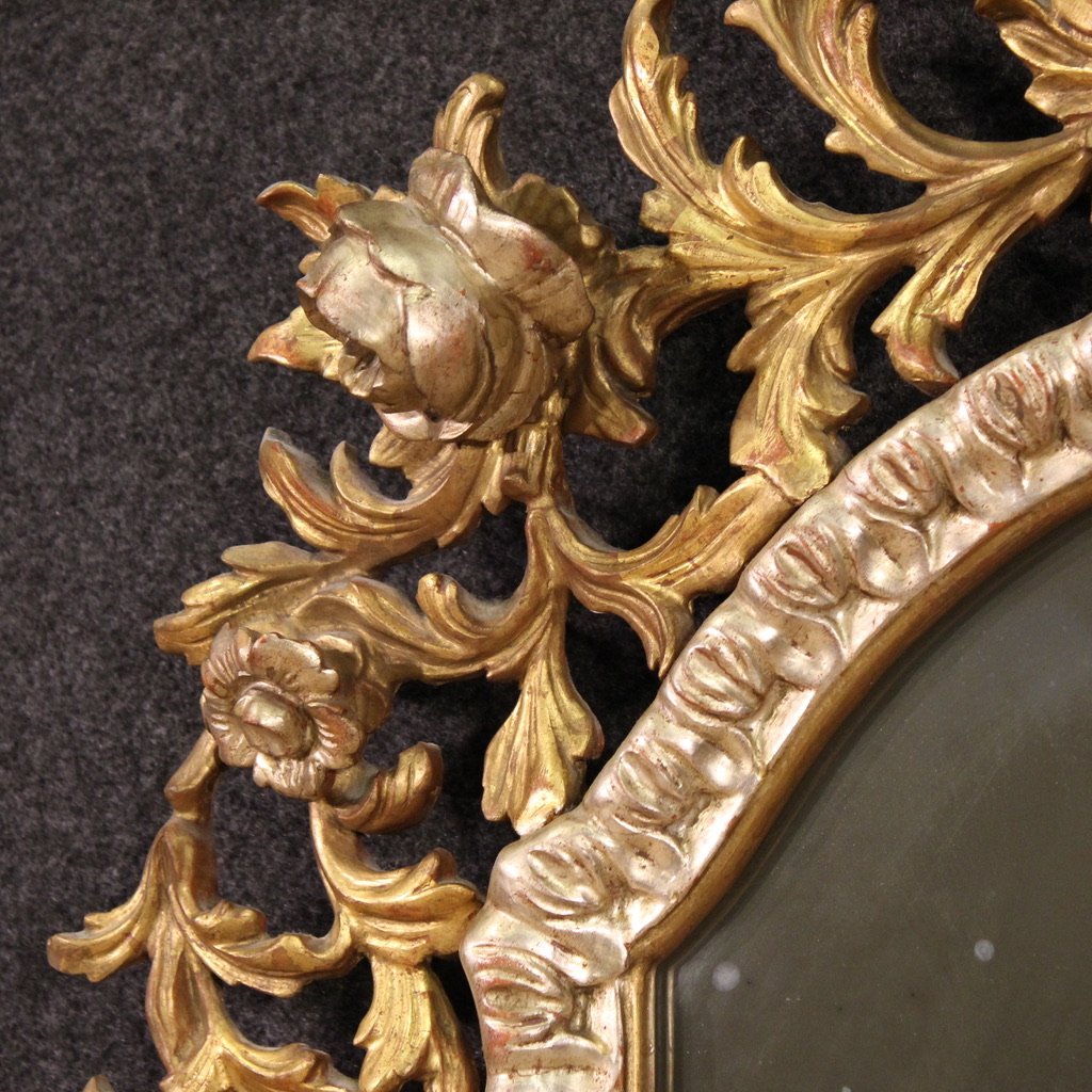 Miroir italien doré de style Louis XV du 20ème siècle-photo-3