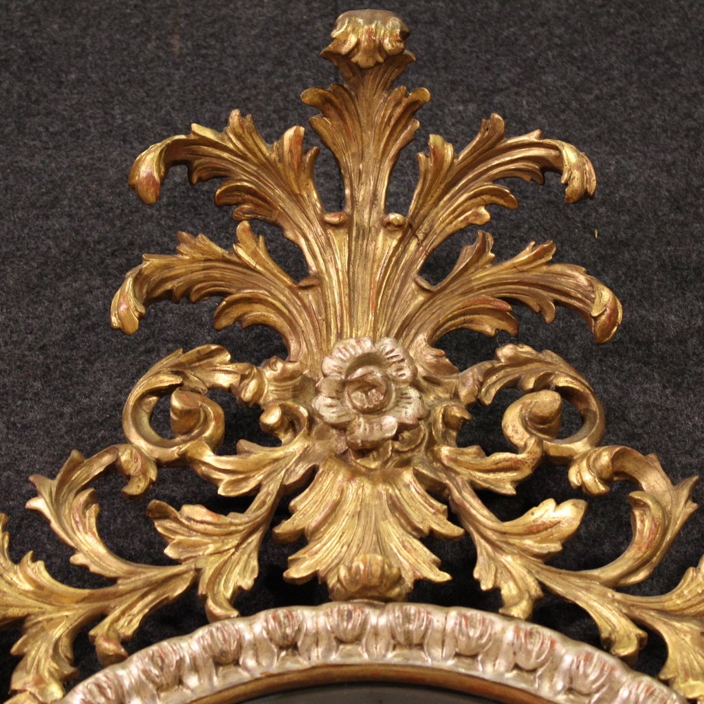 Miroir italien doré de style Louis XV du 20ème siècle-photo-8