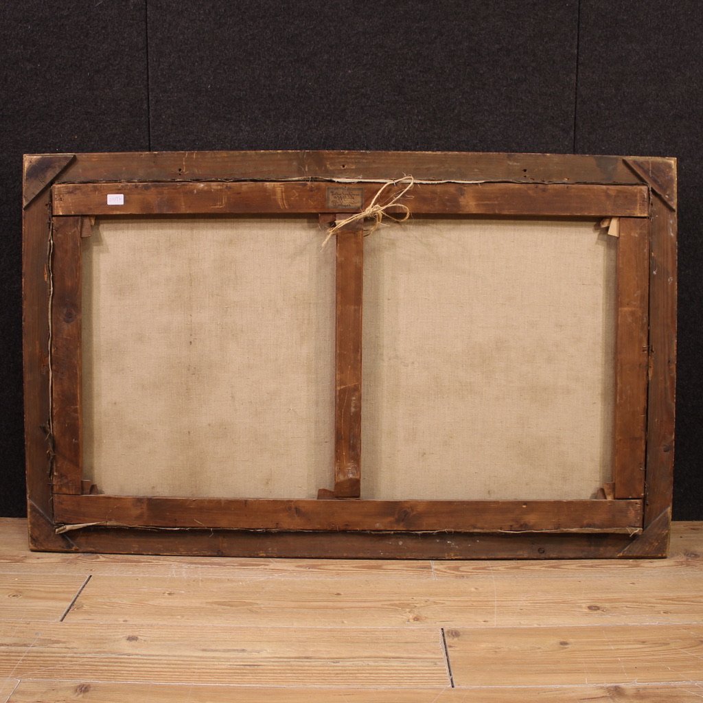 Great 18th Century Painting Landscape With Knights-photo-6