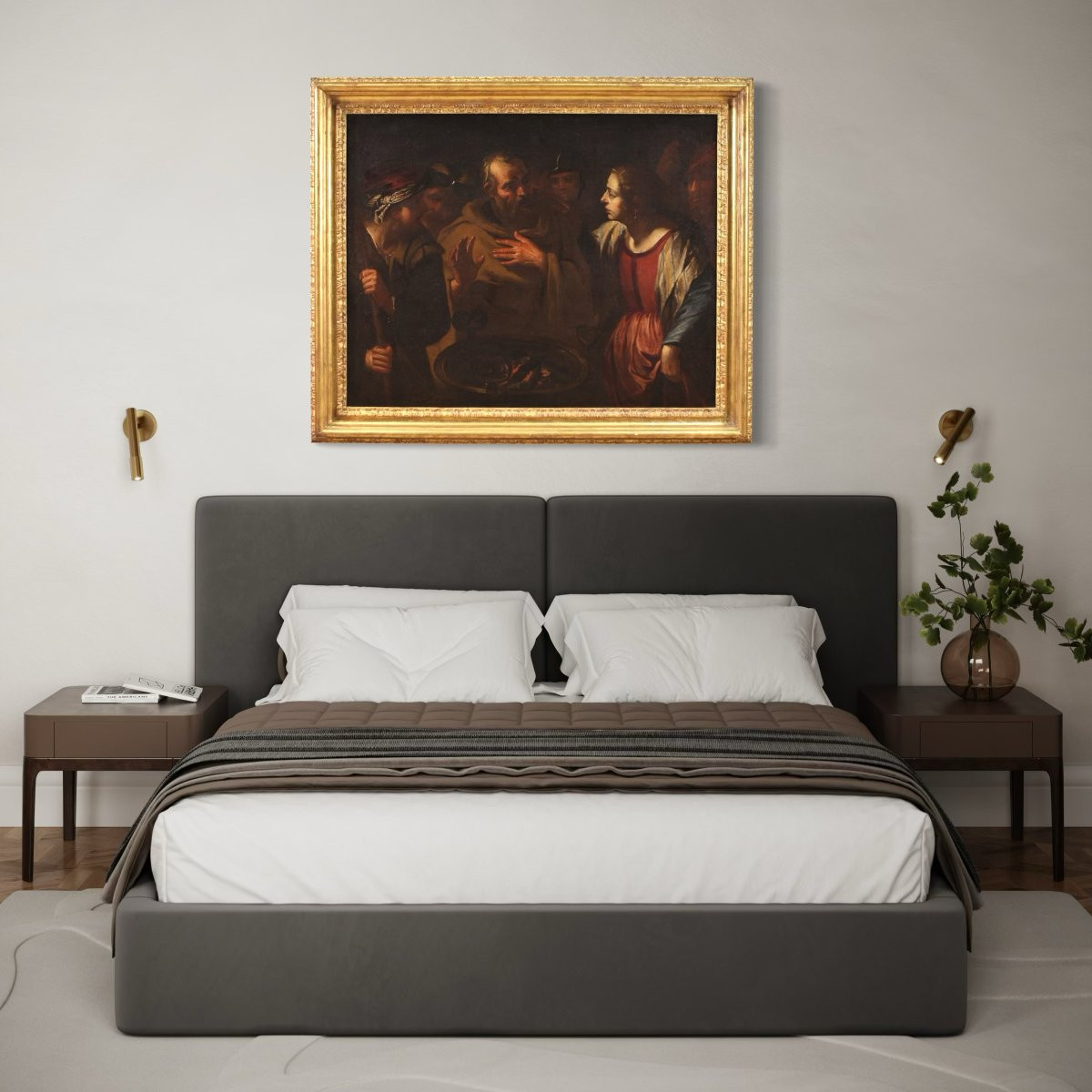 Grand tableau italien du 17ème siècle, Le Reniement de saint Pierre-photo-3