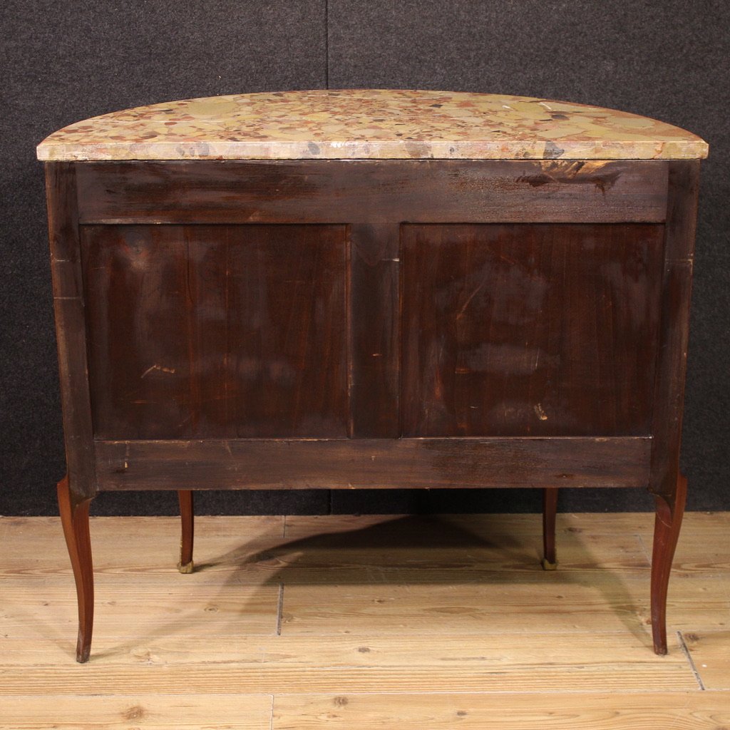 20th Century French Louis XVI Style Half-moon Commode-photo-6