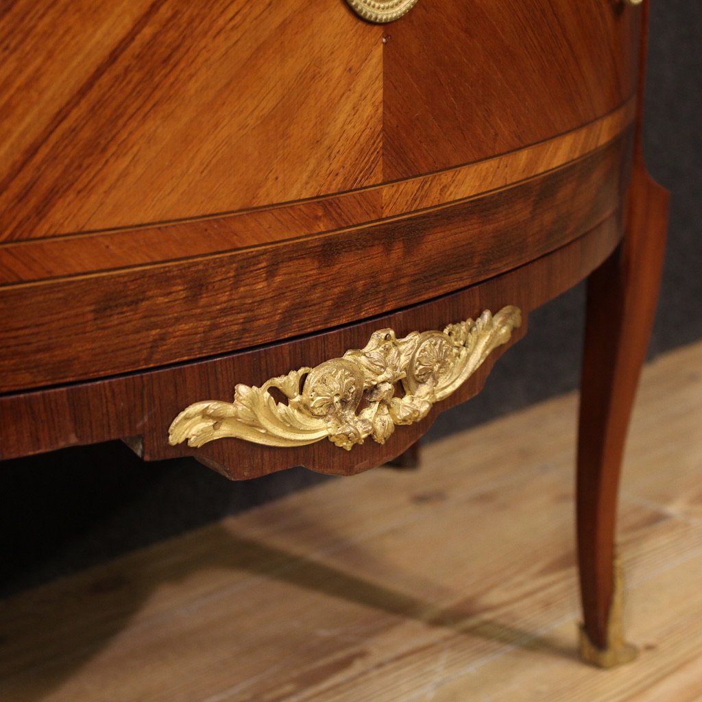 20th Century French Louis XVI Style Half-moon Commode-photo-7