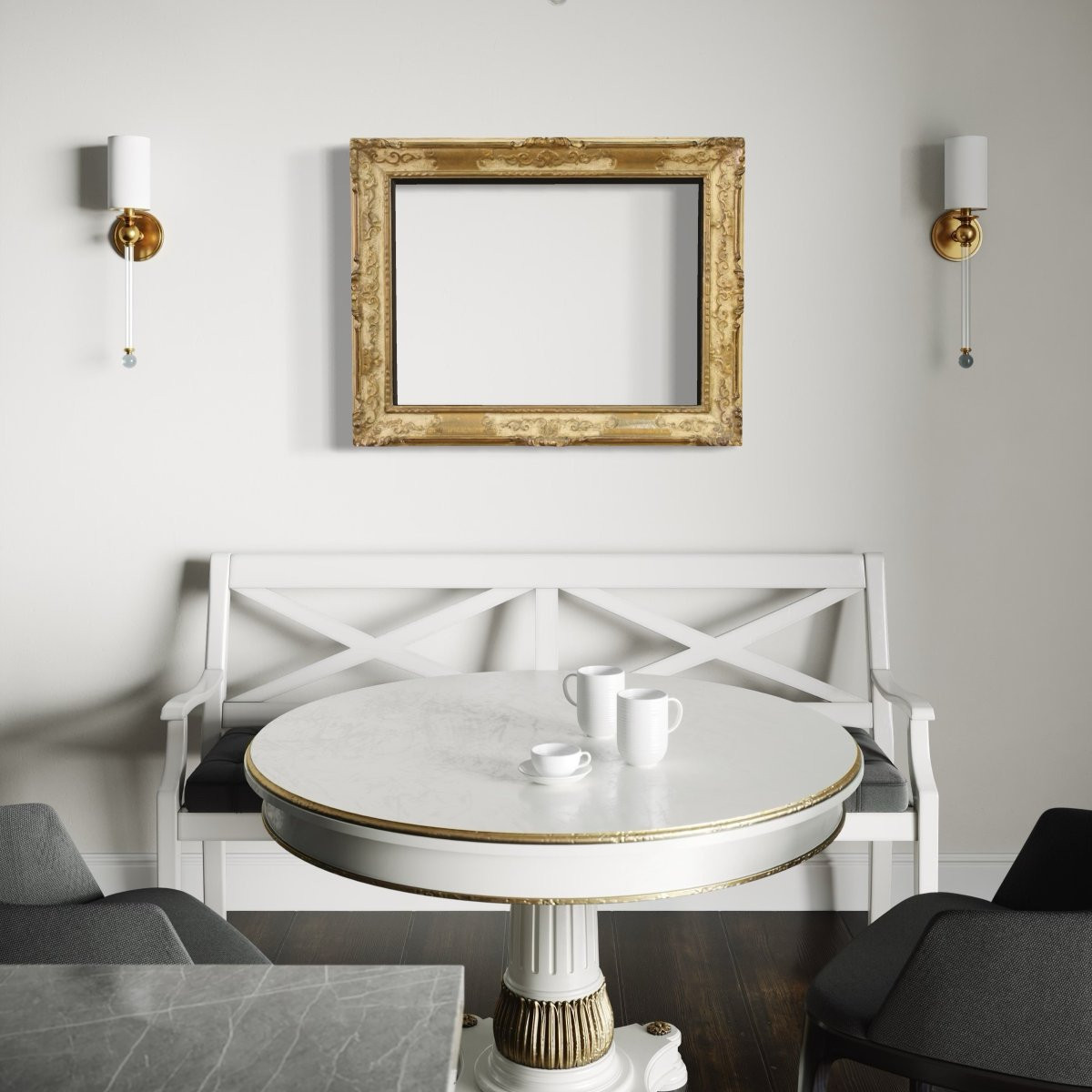 20th Century Italian Lacquered And Gilded Frame-photo-5