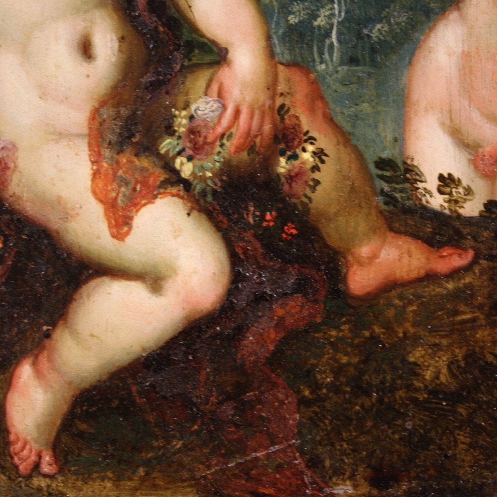 Antique Flemish Painting On Copper From The 17th Century, Mythological Scene-photo-8