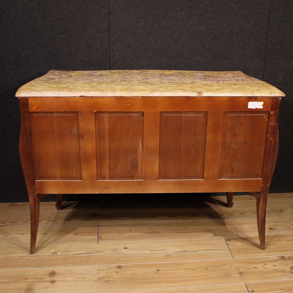 20th Century French Louis XV Style Inlaid Commode-photo-2
