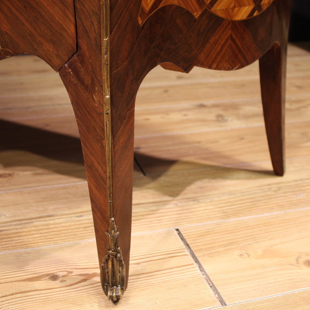 20th Century French Louis XV Style Inlaid Commode-photo-6