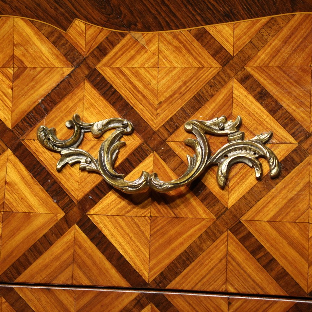 20th Century French Louis XV Style Inlaid Commode-photo-8