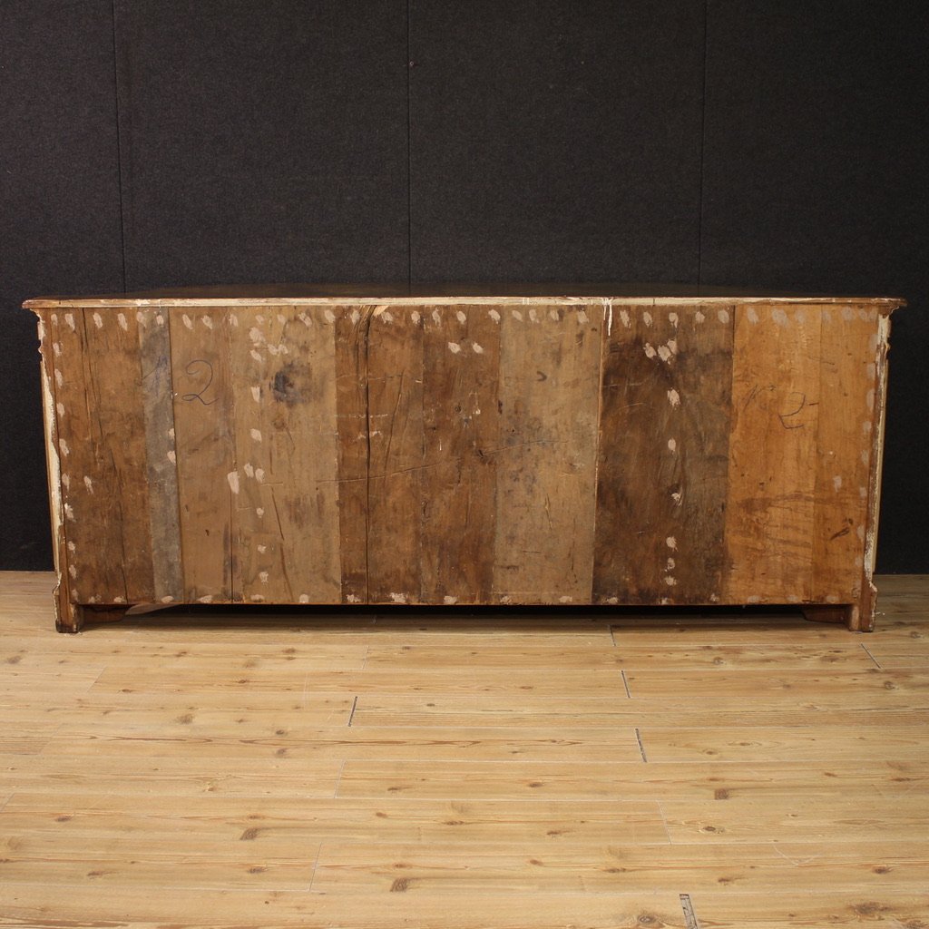 Grand buffet vénitien laqué et peint du 20ème siècle-photo-5