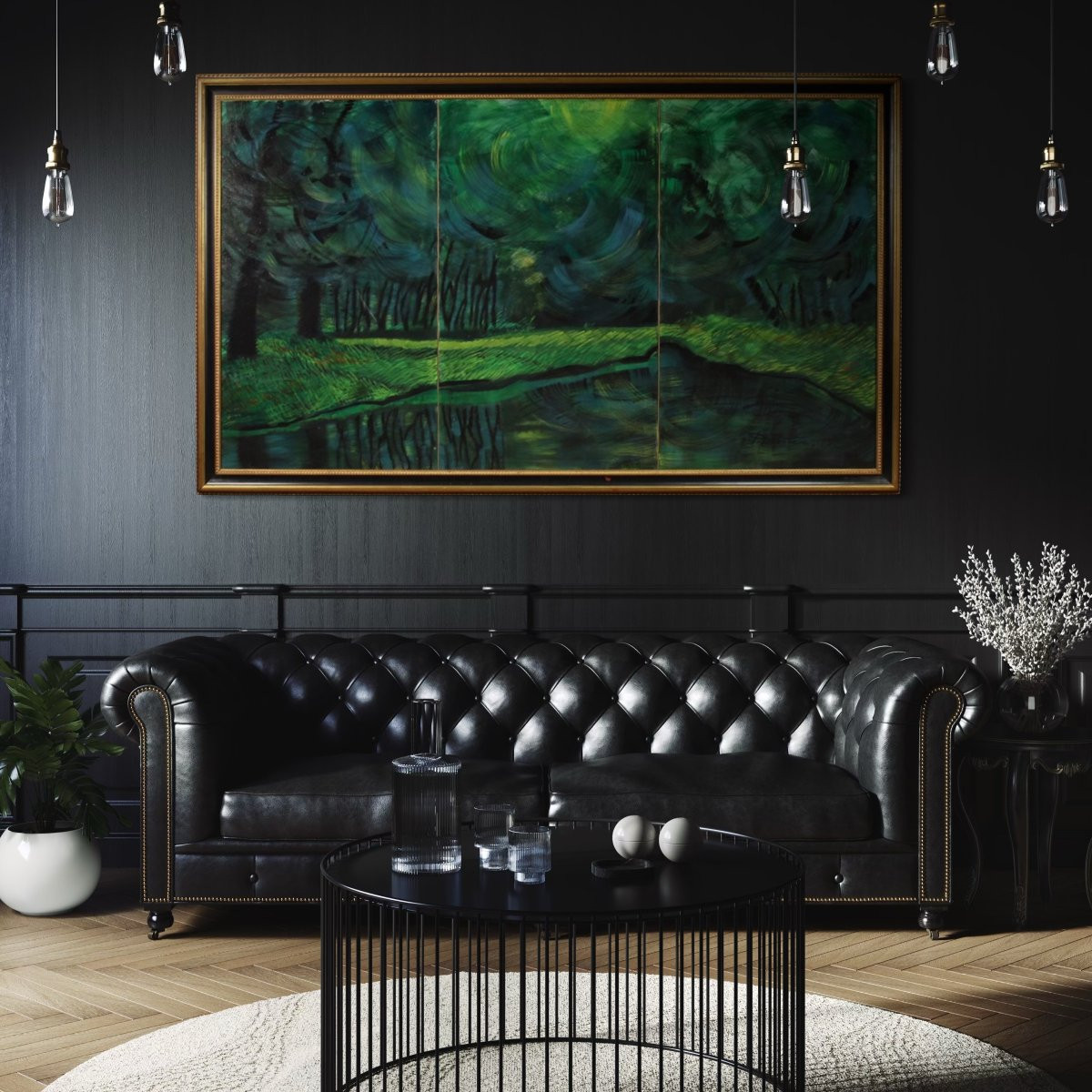 Grand tableau italien daté 1993-photo-1