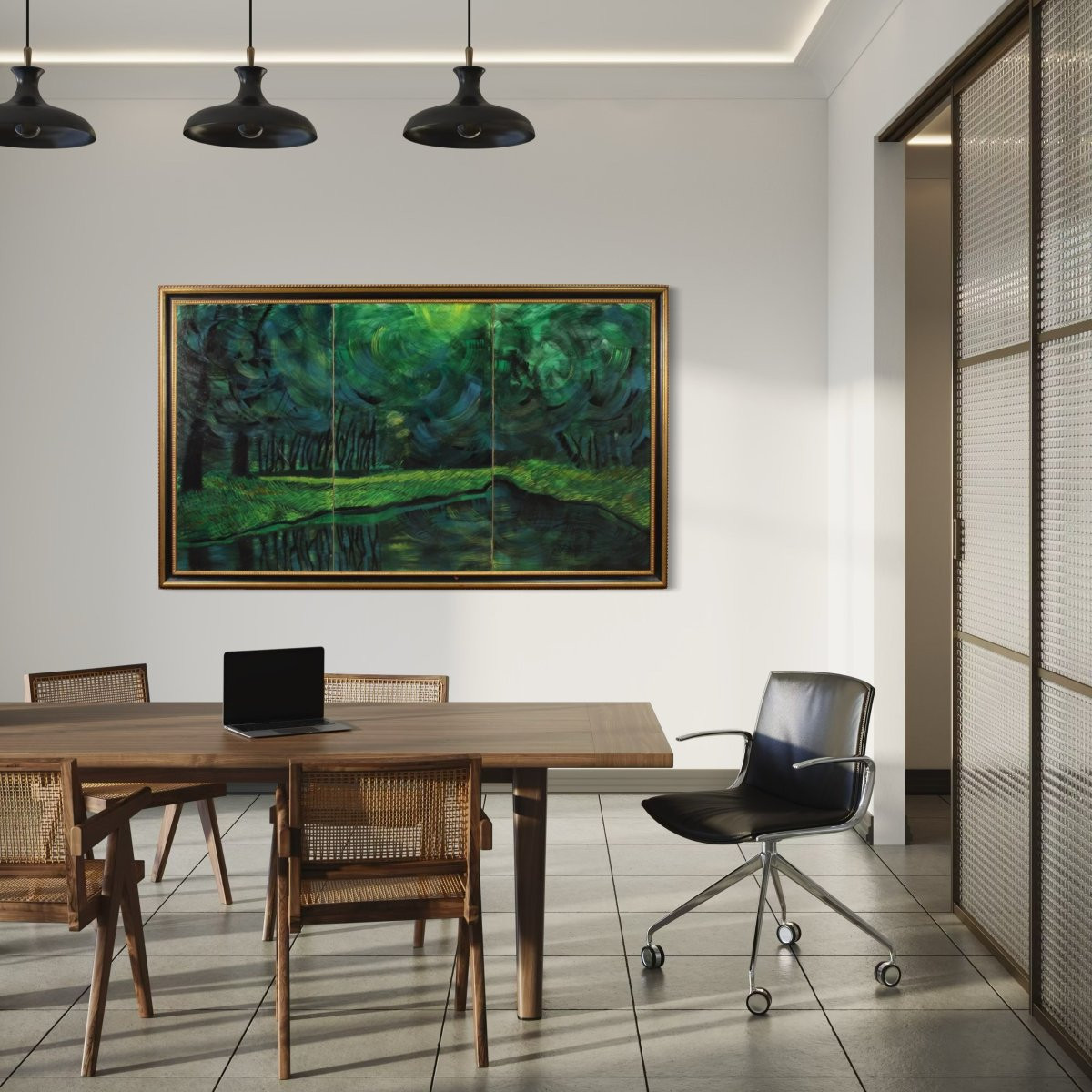 Grand tableau italien daté 1993-photo-3