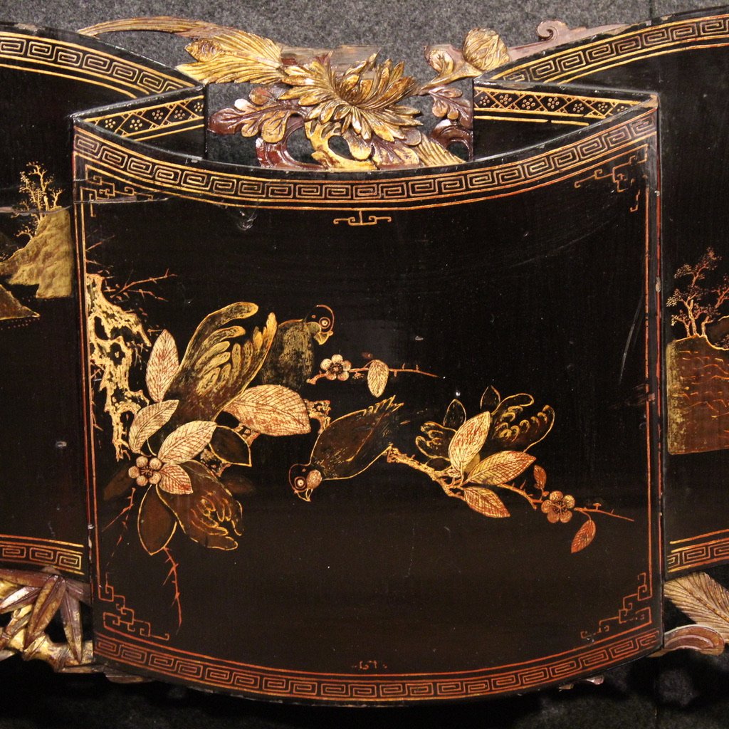 Great 19th Century Lacquered And Gilded Chinese Opium Bed-photo-5