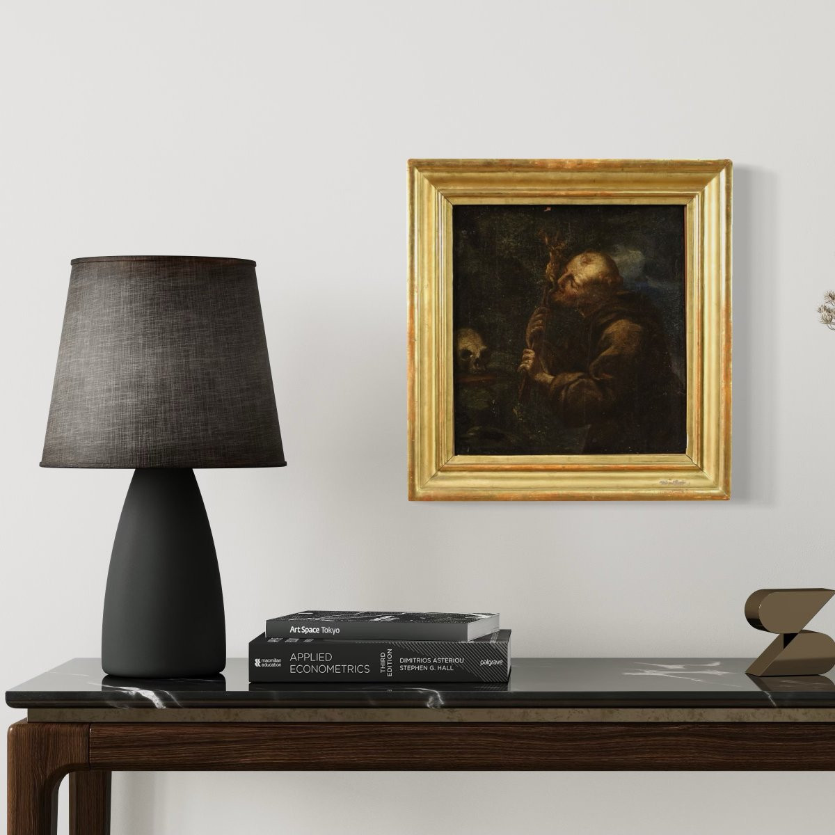 Antique Spanish Painting Of Saint Francis From The 17th Century-photo-4