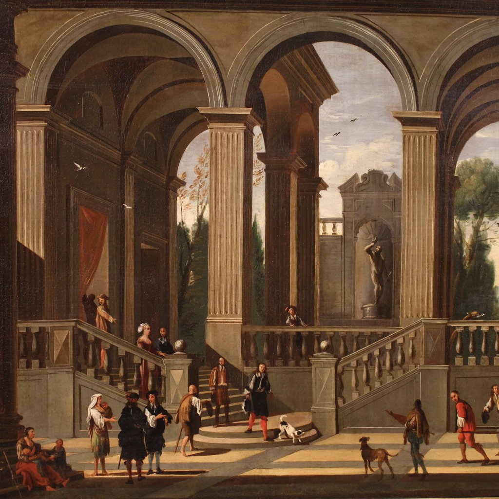 Great Italian Painting, 17th Century Architectural Capriccio-photo-3