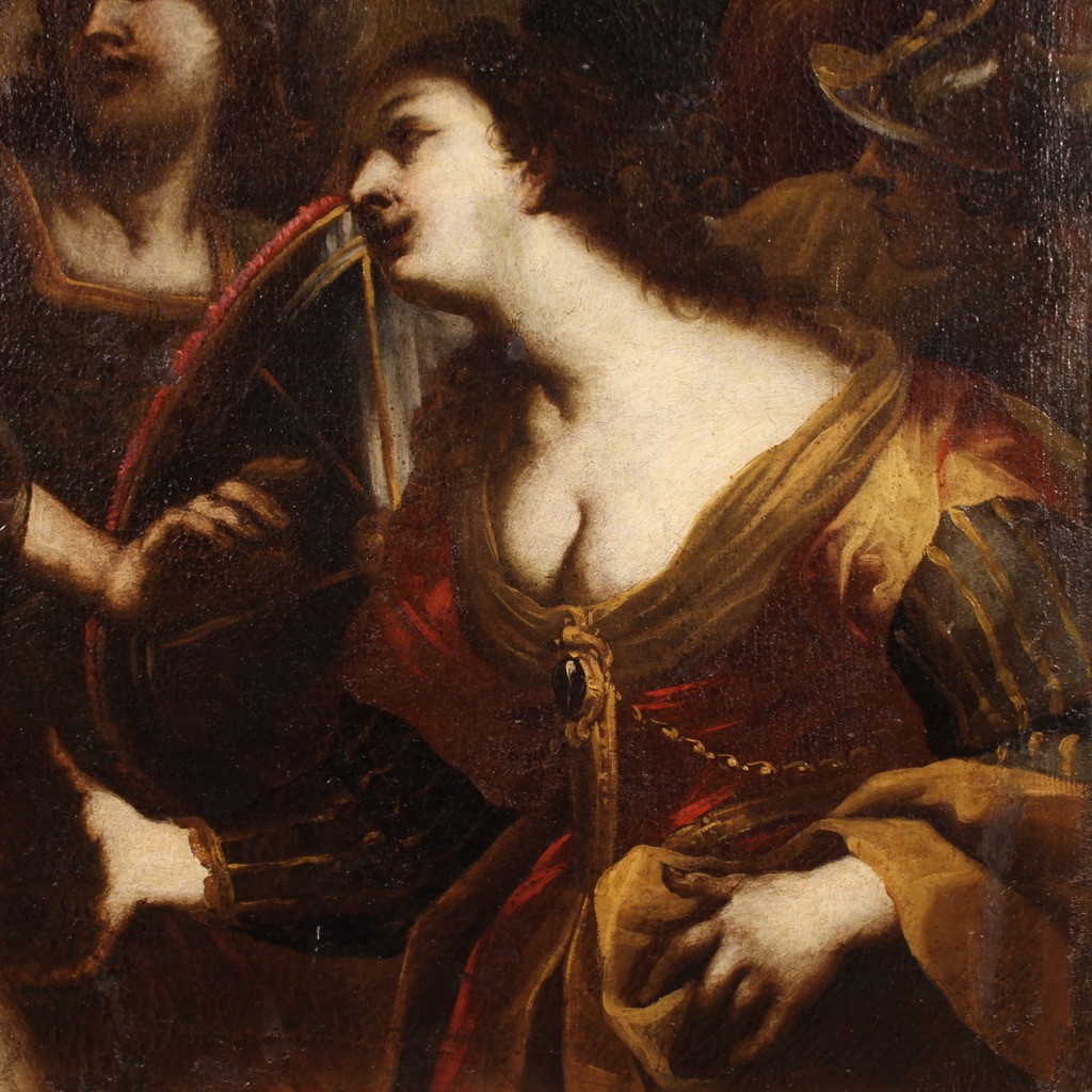 Peinture mythologique 17ème siècle, la dispute entre Agamemnon et Achille au sujet de Briséis-photo-4