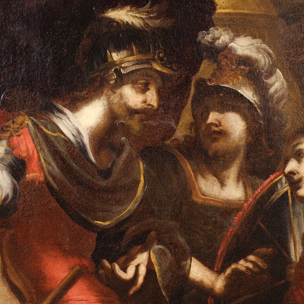 Peinture mythologique 17ème siècle, la dispute entre Agamemnon et Achille au sujet de Briséis-photo-1