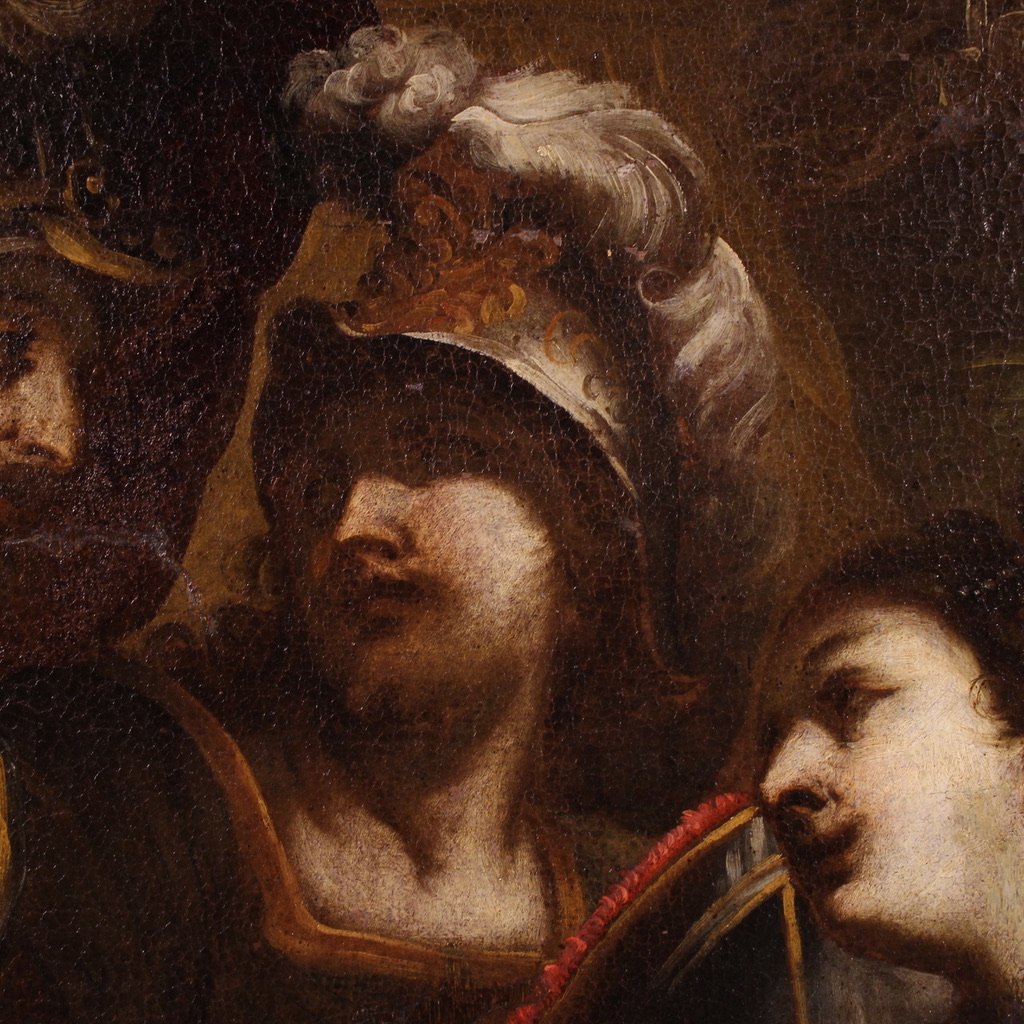 Peinture mythologique 17ème siècle, la dispute entre Agamemnon et Achille au sujet de Briséis-photo-7