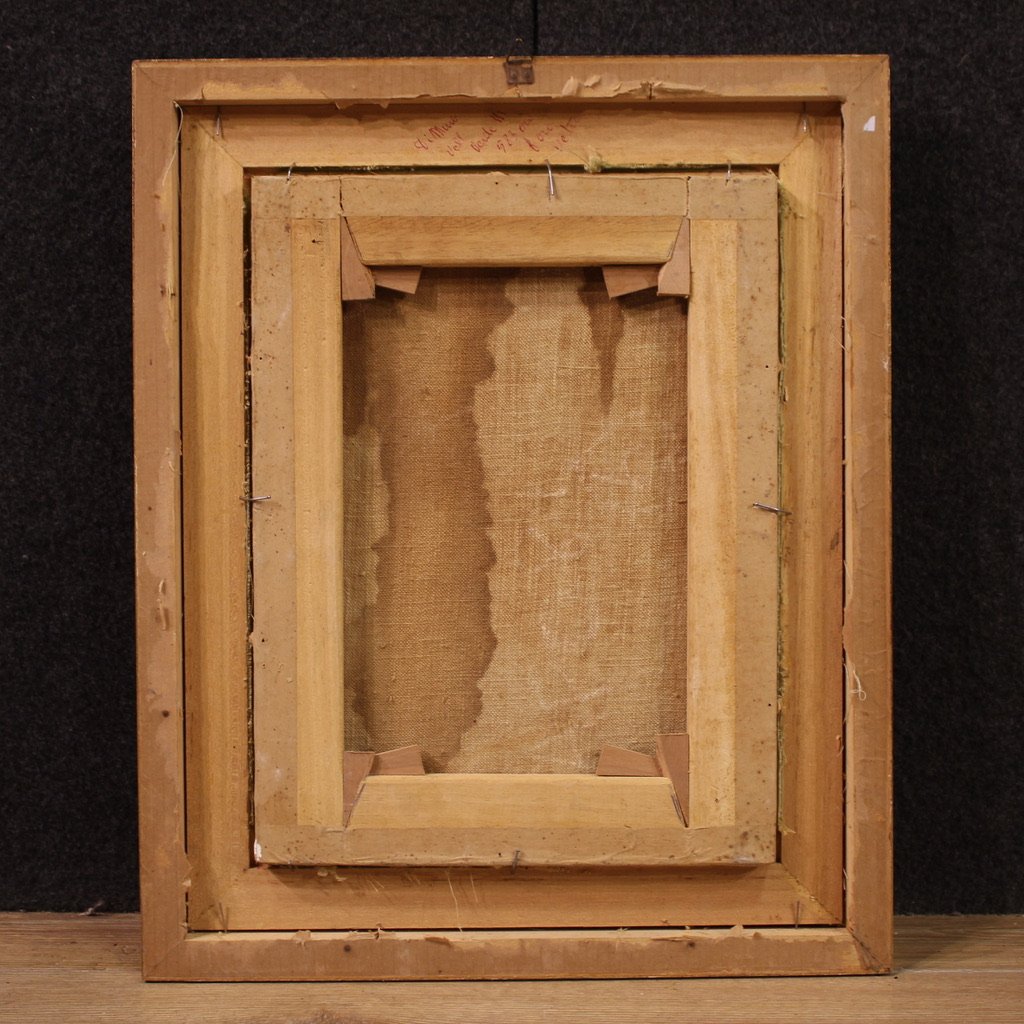 Tableau italien ancien représentant le Christ avec des anges du 17ème siècle-photo-6