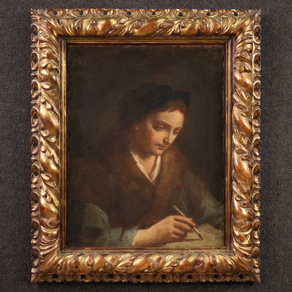 Antique Italian Portrait Painting From The 17th Century