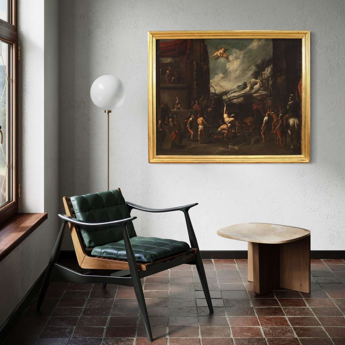 Grand tableau religieux du 17ème siècle, Le Martyre de Saint Laurent-photo-5