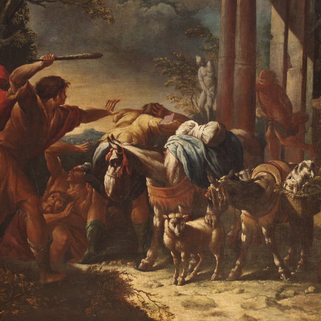 18th Century Italian Painting, Moses Drives Out The Shepherds -photo-2