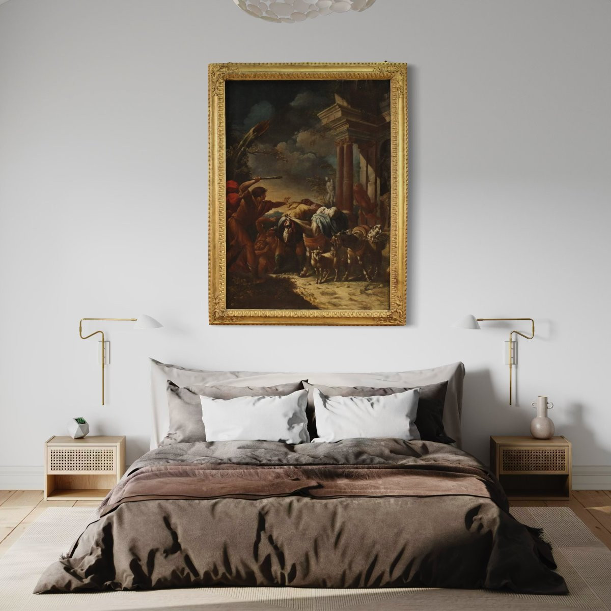 18th Century Italian Painting, Moses Drives Out The Shepherds -photo-3