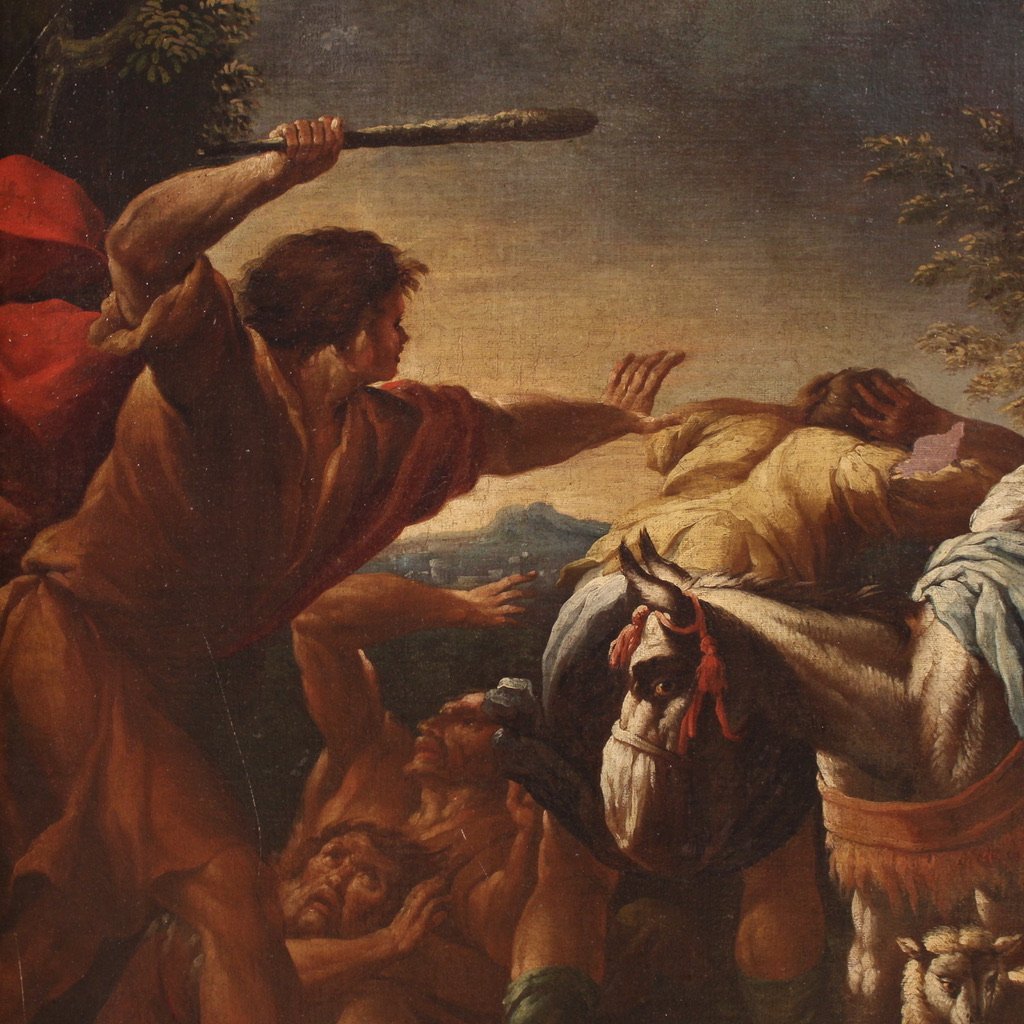18th Century Italian Painting, Moses Drives Out The Shepherds -photo-2