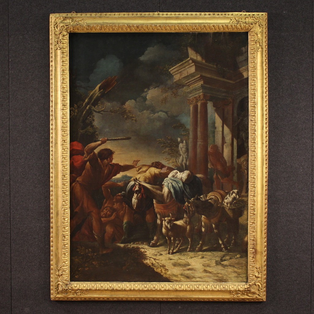18th Century Italian Painting, Moses Drives Out The Shepherds 