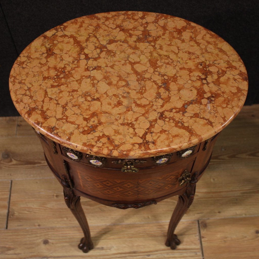 Paire de tables de chevet françaises incrustées du 20ème siècle-photo-3