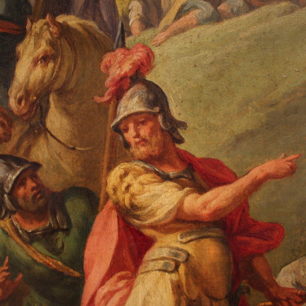 18th-century Italian Panel Painting, The Crossing Of The Jordan With The Ark Of The Covenant-photo-7