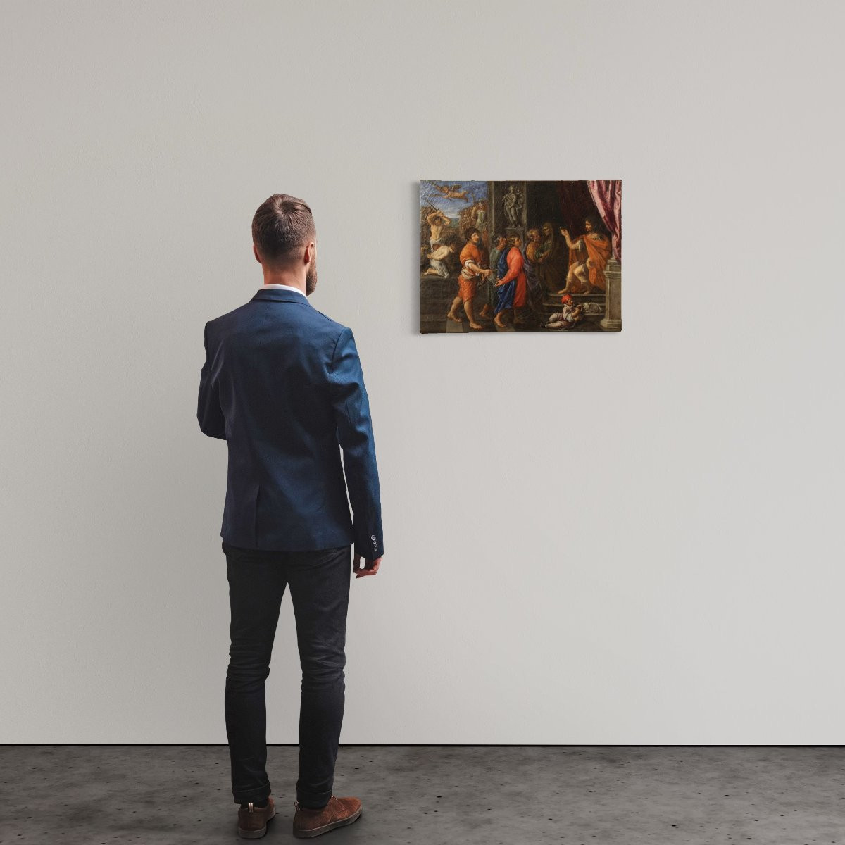 Antique Italian Painting From The 17th Century, The Martyrdom Of The Four Crowned Saints-photo-1