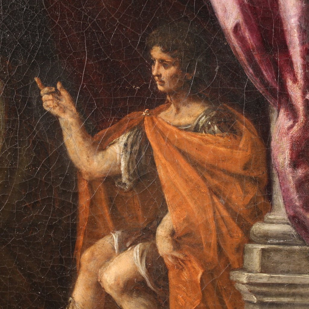 Antique Italian Painting From The 17th Century, The Martyrdom Of The Four Crowned Saints-photo-3