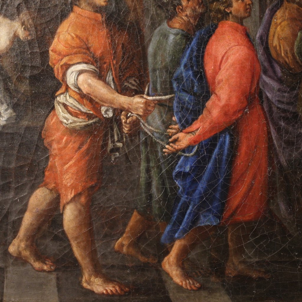 Antique Italian Painting From The 17th Century, The Martyrdom Of The Four Crowned Saints-photo-7