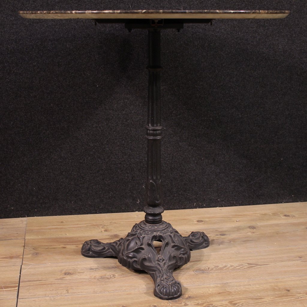 20th Century French Iron Bistro Table With Marble Top-photo-4