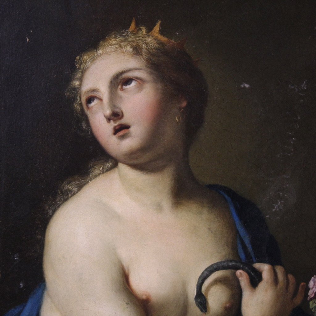 18th-century Italian Painting On Copper, The Death Of Cleopatra-photo-2